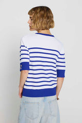 INDIGO TWO-TONE STRIPED JUMPER