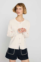 CREAM BI-COLOR MILANO CARDIGAN