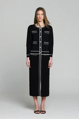 BLACK BI-COLOR MILANO CARDIGAN