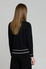 BLACK BI-COLOR MILANO CARDIGAN