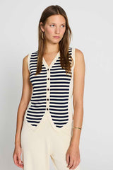 STRIPED BUTTONED VEST