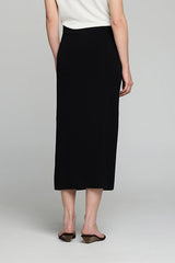 BLACK MILANO KNIT MIDI SKIRT