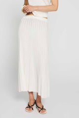 ECRU TENCEL RIBBED SKIRT