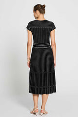 BLACK TWO-TONE JACQUARD DRESS