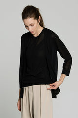 BLACK LUREX OPENWORK TWINSET
