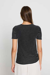 BLACK STRIPED TEXTURED SWEATER