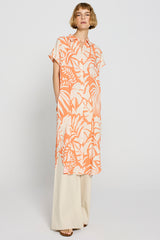 ORANGE TROPICAL PRINT DRESS