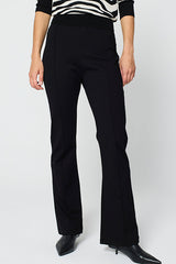 BLACK RIBBED KNIT TROUSERS