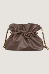 BROWN LAMBSKIN LEATHER CHARLY BUCKET BAG