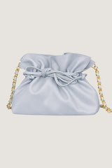 BLUE GREY LAMBSKIN LEATHER CHARLY BUCKET BAG