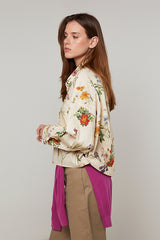 PRINTED OVERSIZED CROPPED SHIRT