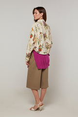 PRINTED OVERSIZED CROPPED SHIRT