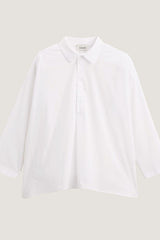 WHITE OVERSIZED 3/4-SLEEVE SHIRT