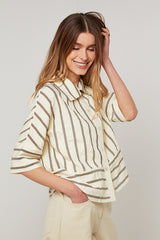 STRIPED SHORT SLEEVE SHIRT