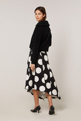 ASYMMETRIC LONG PRINTED CANVAS SKIRT