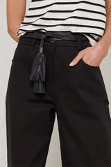 BLACK STRAIGHT CANVA TROUSERS