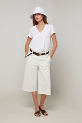 ECRU COTTON BERMUDA SHORTS