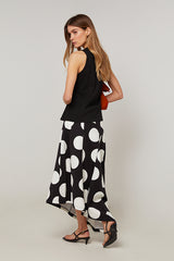 BLACK COTTON EMBELLISHED TANK TOP