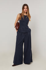DENIM BLUE HALTER NECK TOP