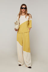 TWO TONE SHORT SLEEVE TOP