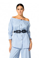 OFF-SHOULDER COTTON TUNIC