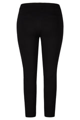 BLACK DECORATIVE SEAMS JERSEY TROUSERS