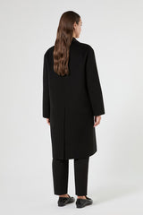 BACCO BLACK DOUBLE WOOL-BLEND COAT