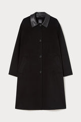 BACCO BLACK DOUBLE WOOL-BLEND COAT