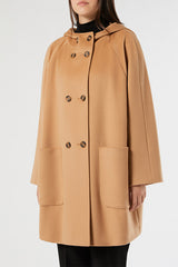 GERVASO BEIGE PURE WOOL DRAP COAT
