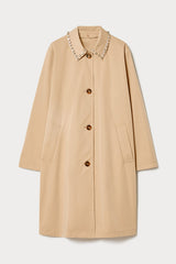 EUFORICO WATER-REPELLENT GABARDINE EMBROIDERY RAINCOAT