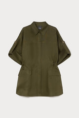 RIDENTE KAKI LINEN SAFARI JACKET