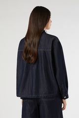 CASA LINEN COTTON DENIM PLAIN-WEAVE JACKET