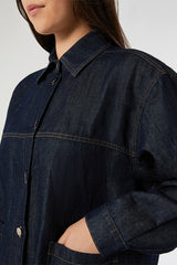 CASA LINEN COTTON DENIM PLAIN-WEAVE JACKET