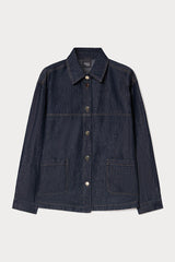 CASA LINEN COTTON DENIM PLAIN-WEAVE JACKET