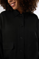 MARINA BLACK VISCOSE TWILL JACKET