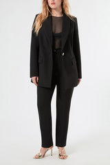 MATERIA BLACK TWILL BLAZER JACKET