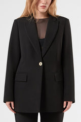 MATERIA BLACK TWILL BLAZER JACKET