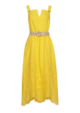 EMBROIDERY PATTERN SUMMER MIDI-DRESS