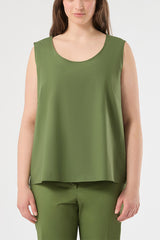 REFOLO OLIVE GREEN COTTON BLOUSE