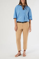 ROBINIA BEIGE STRETCH COTTON TROUSERS