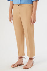 ROBINIA BEIGE STRETCH COTTON TROUSERS