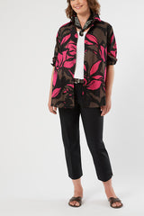 ROBINIA BLACK STRETCH COTTON TROUSERS