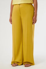 AVIO YELLOW TWILL WIDE-LEG TROUSERS