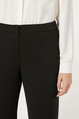 REGGINA BLACK STRETCH CADY TROUSERS