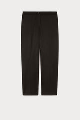 CORONE BLACK SLIM-FIT FLANNEL TROUSERS