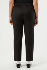 CORONE BLACK SLIM-FIT FLANNEL TROUSERS