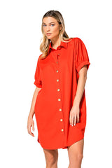 CHERRY SHORT SLEEVE COTTON DRESS