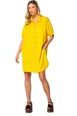 LEMON SHORT SLEEVE COTTON DRESS