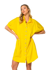 LEMON SHORT SLEEVE COTTON DRESS