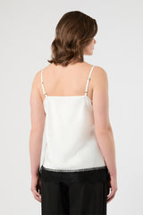 CIMA WHITE SATIN LACE TOP